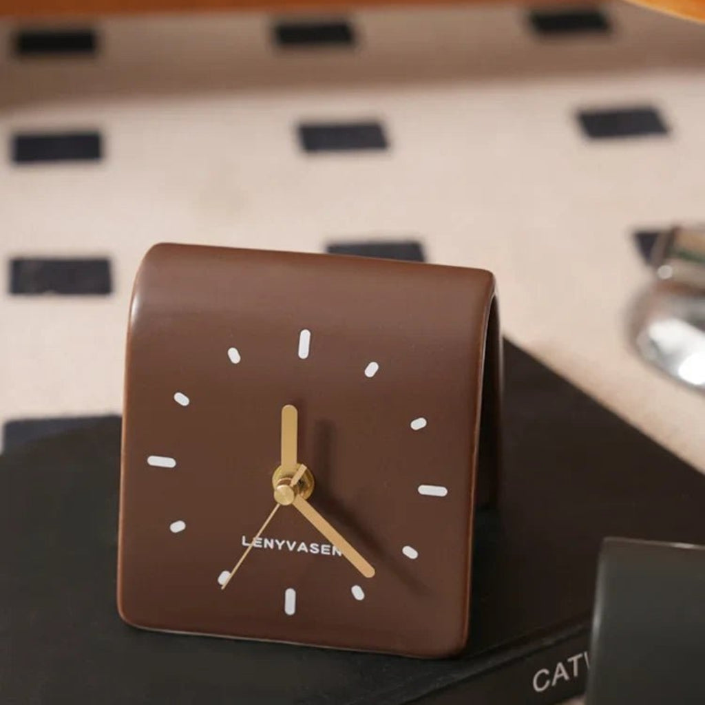 Minimalist Ceramic Desk Clock for Home Office Display Decor