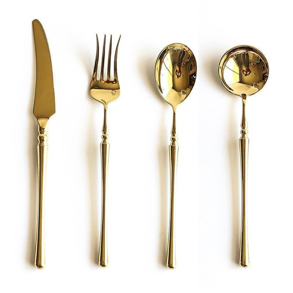 Elegant Gold Stainless Steel Cutlery Set for Stylish Dining