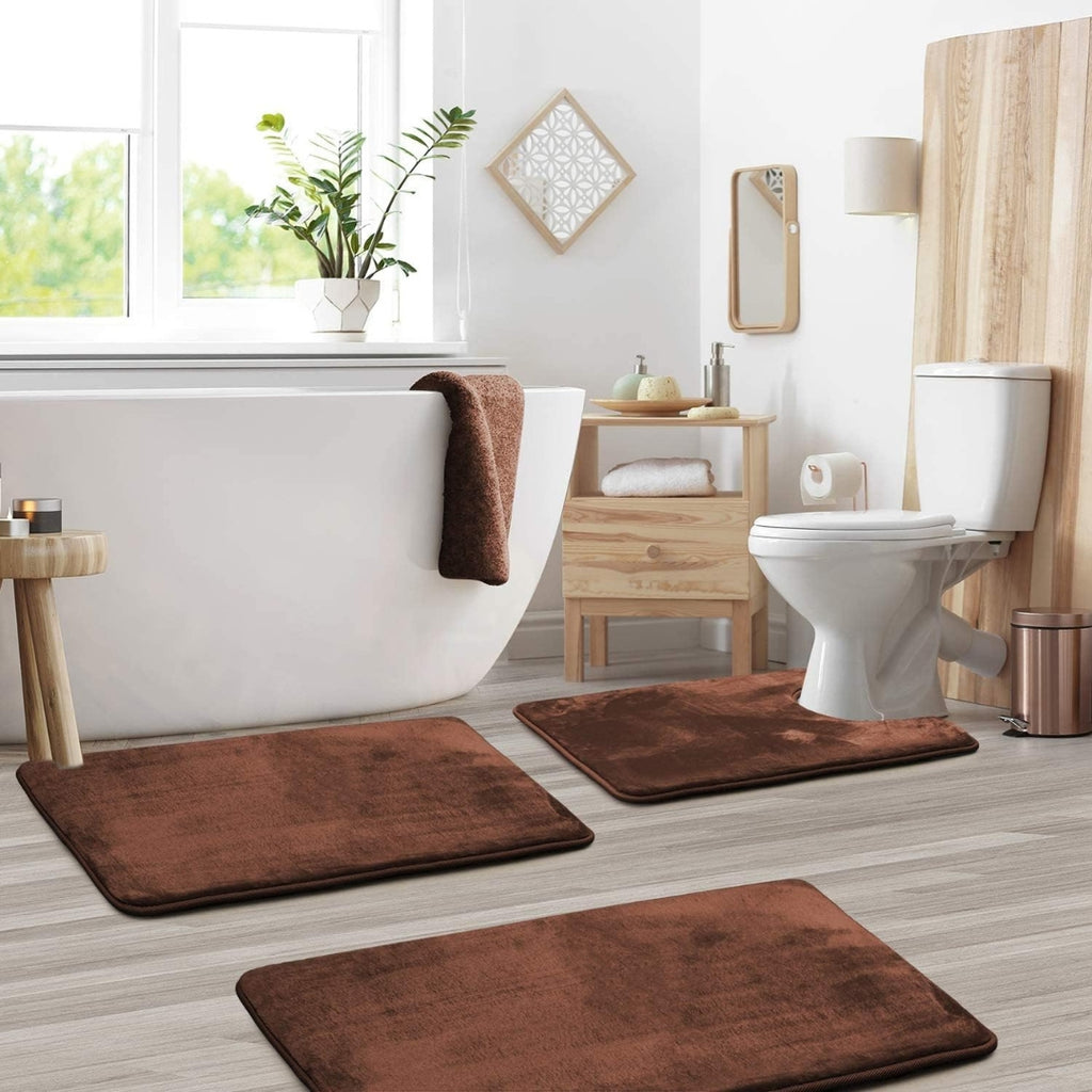 Ergonomic Bathroom Accessory Set | Supportive Comfort Use Brown