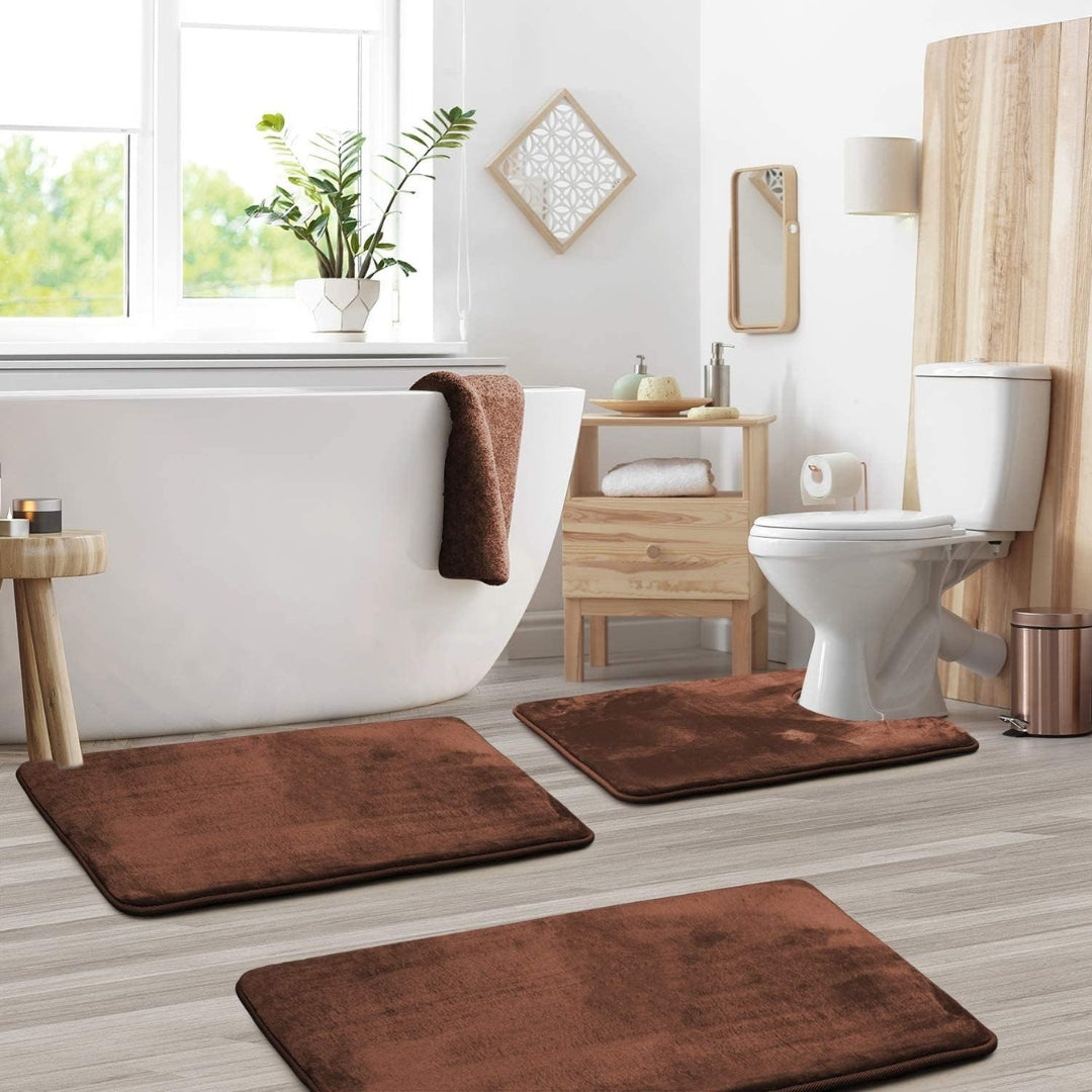Ergonomic Bathroom Accessory Set | Supportive Comfort Use Brown