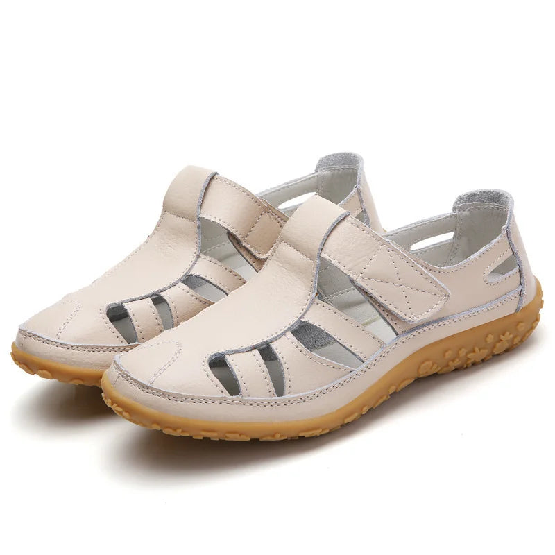 Women’s Casual Cutout Walking Sandals for Spring and Summer Apricot