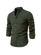 Men’s Comfortable Button-Up Shirt with Flattering Fit Army Green
