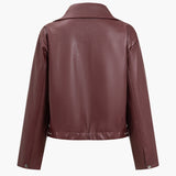 Sleek Zipper Leather Jacket