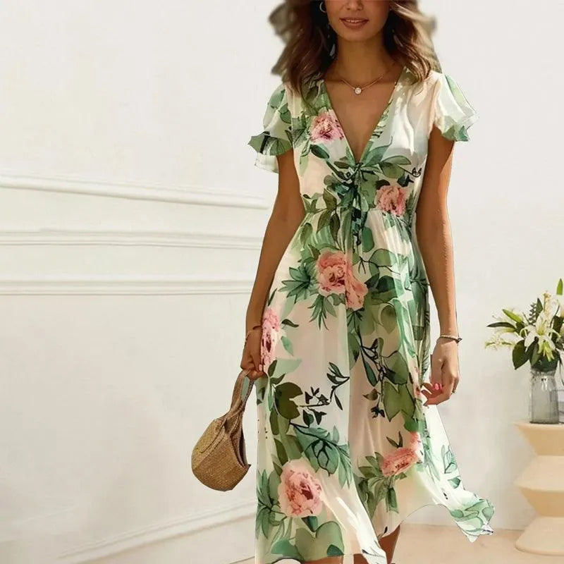 Women’s Floral Maxi Dress – Beach Ready Dress