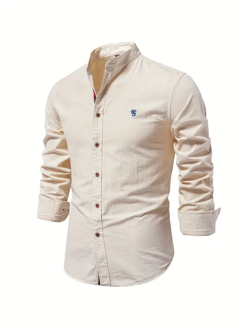 Men’s Comfortable Button-Up Shirt with Flattering Fit Apricot