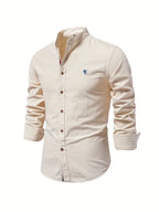 Men’s Comfortable Button-Up Shirt with Flattering Fit Apricot