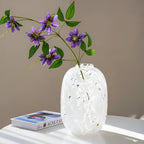 Luxury Marble Effect Glass Vase | Premium Interior Decor Large