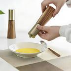 Classic Wooden Salt Shaker Pepper Mill Set for Kitchen Use