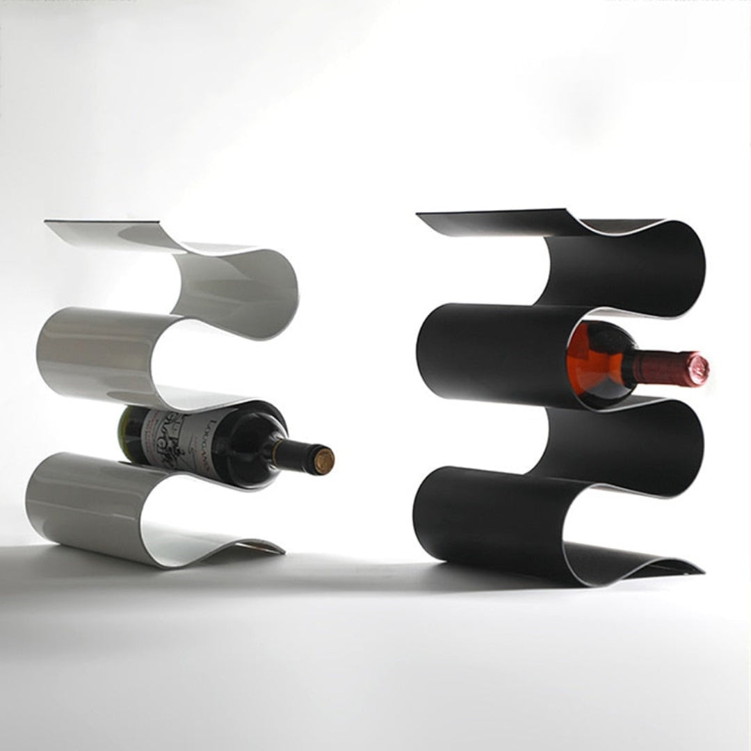 Contemporary Metal Wine Rack Display for Four Bottles Home