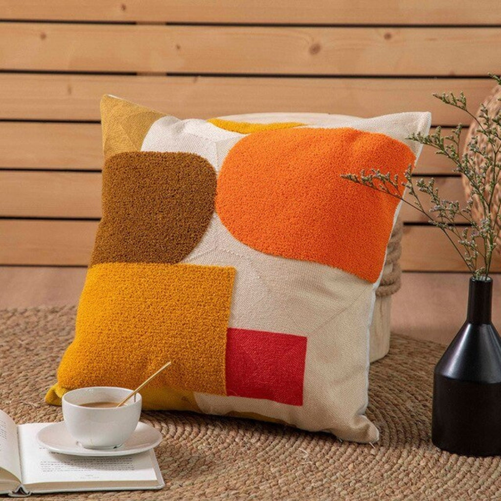 Bold Geometric Cushion Covers | Stylish Living Room Decor Orange