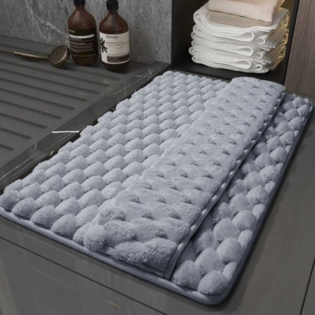 Supportive Memory Foam Bath Mat | Comfort Bathroom Rug Mat Gray