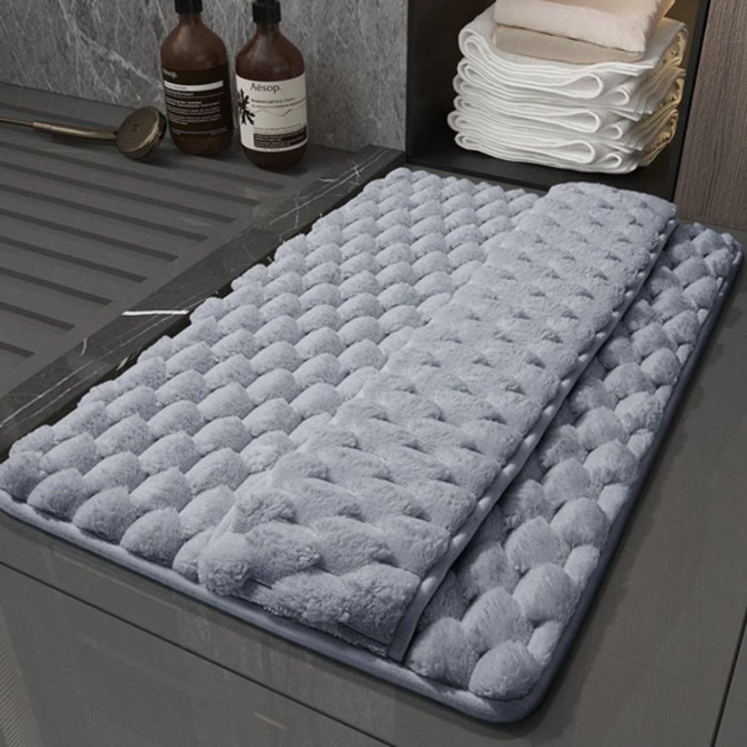 Supportive Memory Foam Bath Mat | Comfort Bathroom Rug Mat Gray
