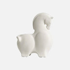 Sculptural Ceramic Animal Figure | Modern Interior Accent White Down