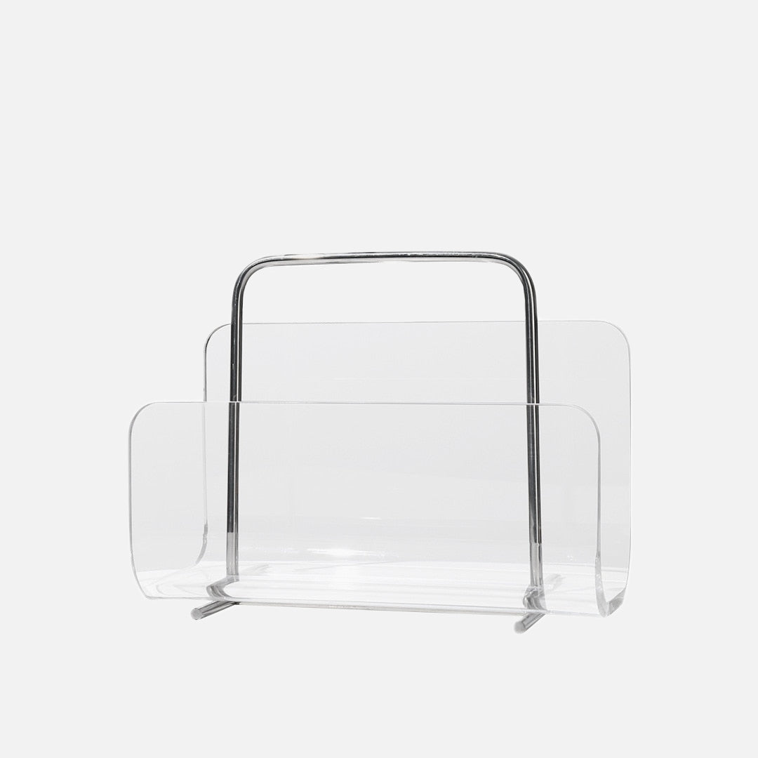 Clear Acrylic Magazine Rack as Portable Bookshelf Stand Clear