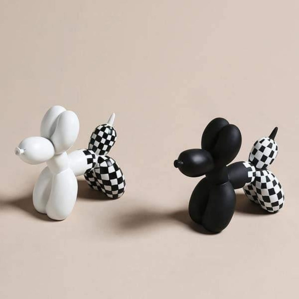 Balloon Dog Figurine for Modern Playful Home Decor Interior 2-Delige Set