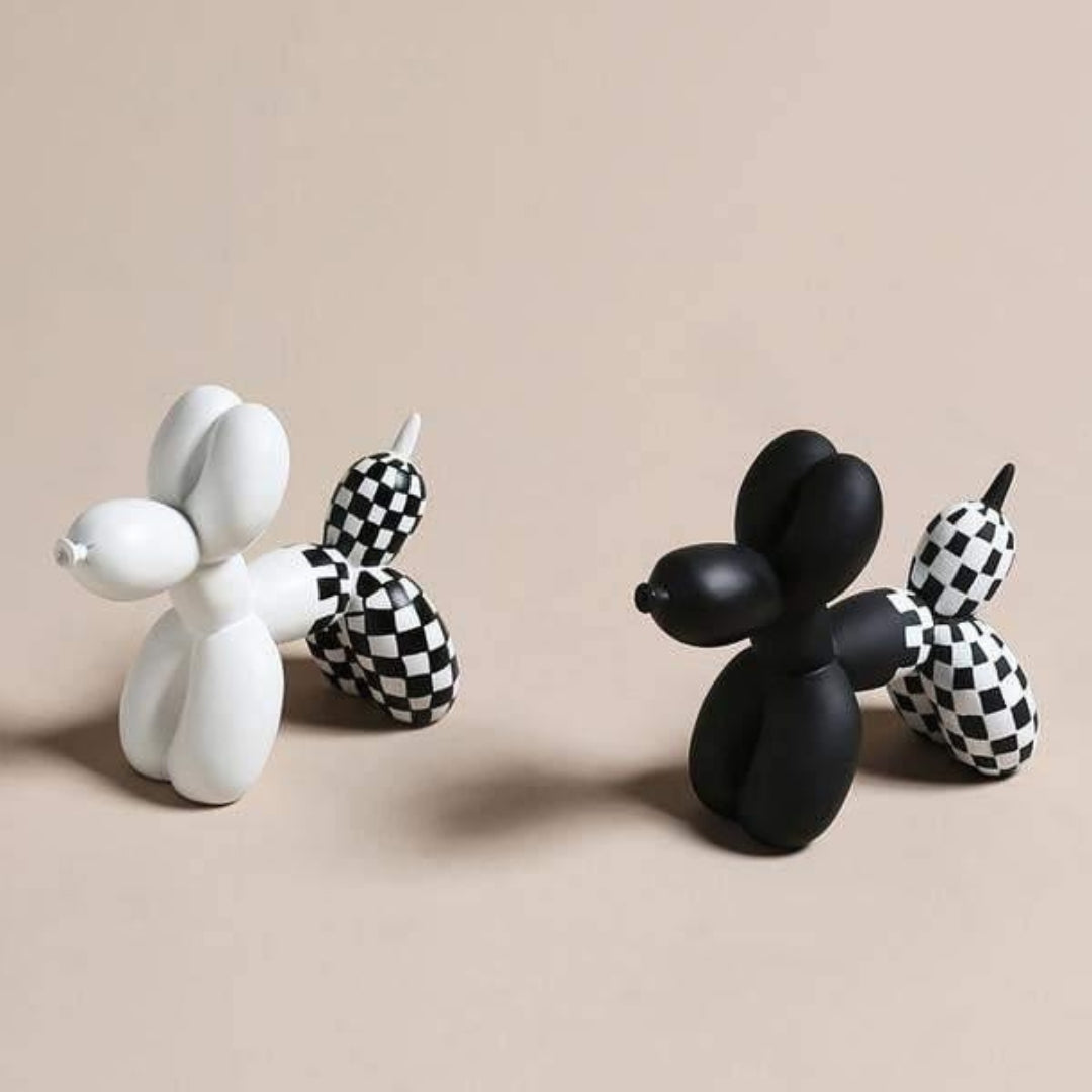 Balloon Dog Figurine for Modern Playful Home Decor Interior 2-Delige Set