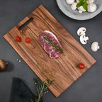 Minimal Solid Wood Cutting Board with Handle for Easy Prep Small (34x22x1.2cm)