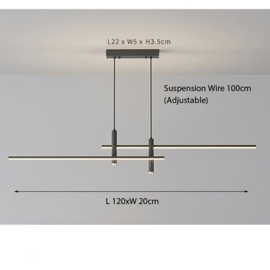 Sleek LED Linear Pendant Light | Adjustable Dimmable Mode