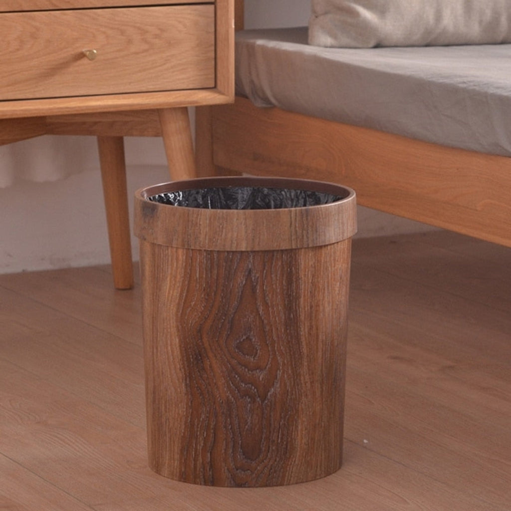 Nordic Style Wood Garbage Bin | Minimal Home Waste Use