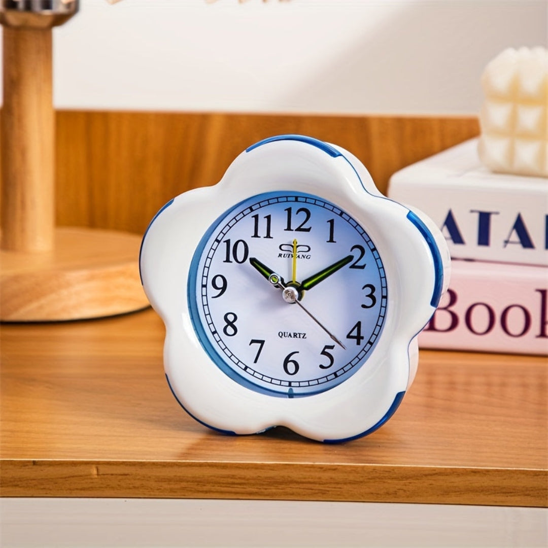 Sweet Floral Alarm Clock | Cozy Study Desk Accent Blue