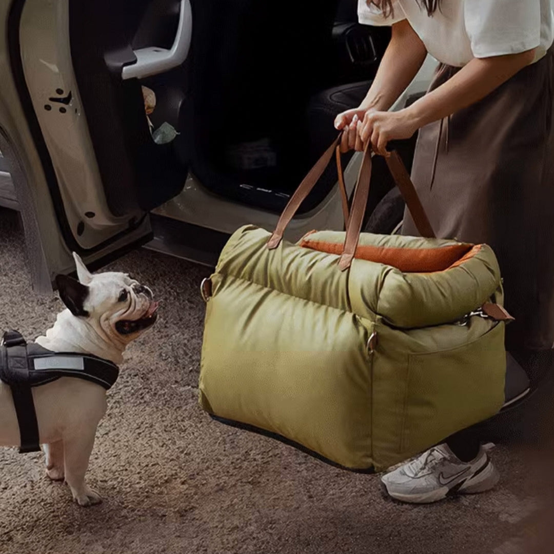 Premium Dog Booster Car Bed | Elevated Safe Ride Comfort