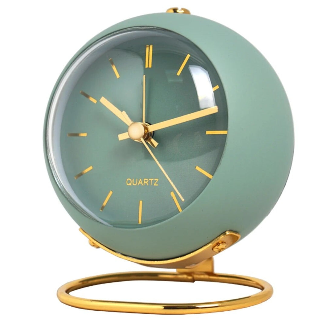 Modern Electronic Table Clock | Stylish Interior Timepiece Green