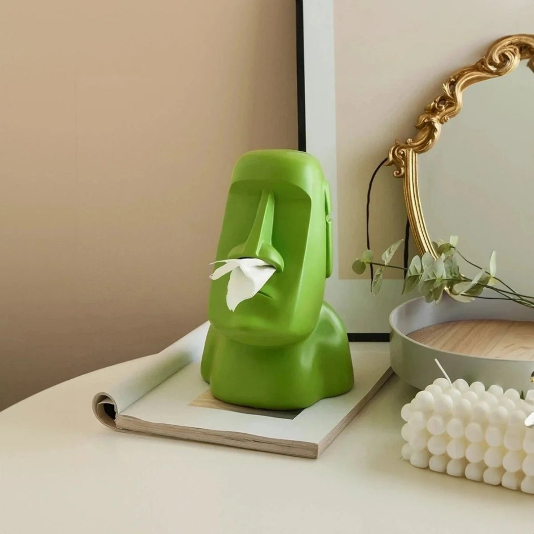 Moai Tissue Box Holder | Modern Decorative Home Accent Piece
