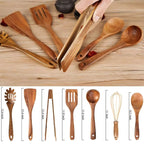 Minimal Wooden Kitchen Utensil Set 7 Piece Home Cooking
