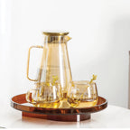 Minimal Orange Acrylic Serving Tray for Rectangular Round Use