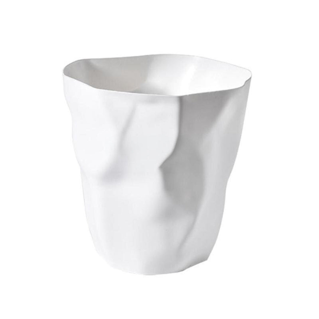 Sculptural Irregular Trash Can | Modern Space Accent Use White