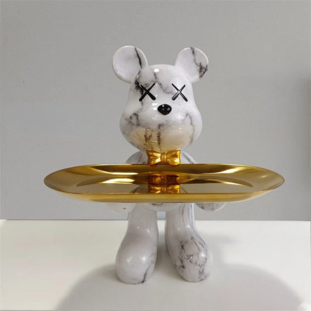 Elegant Bear Statue with Tray for Jewelry and Keys Holder 8