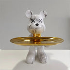 Elegant Bear Statue with Tray for Jewelry and Keys Holder 8