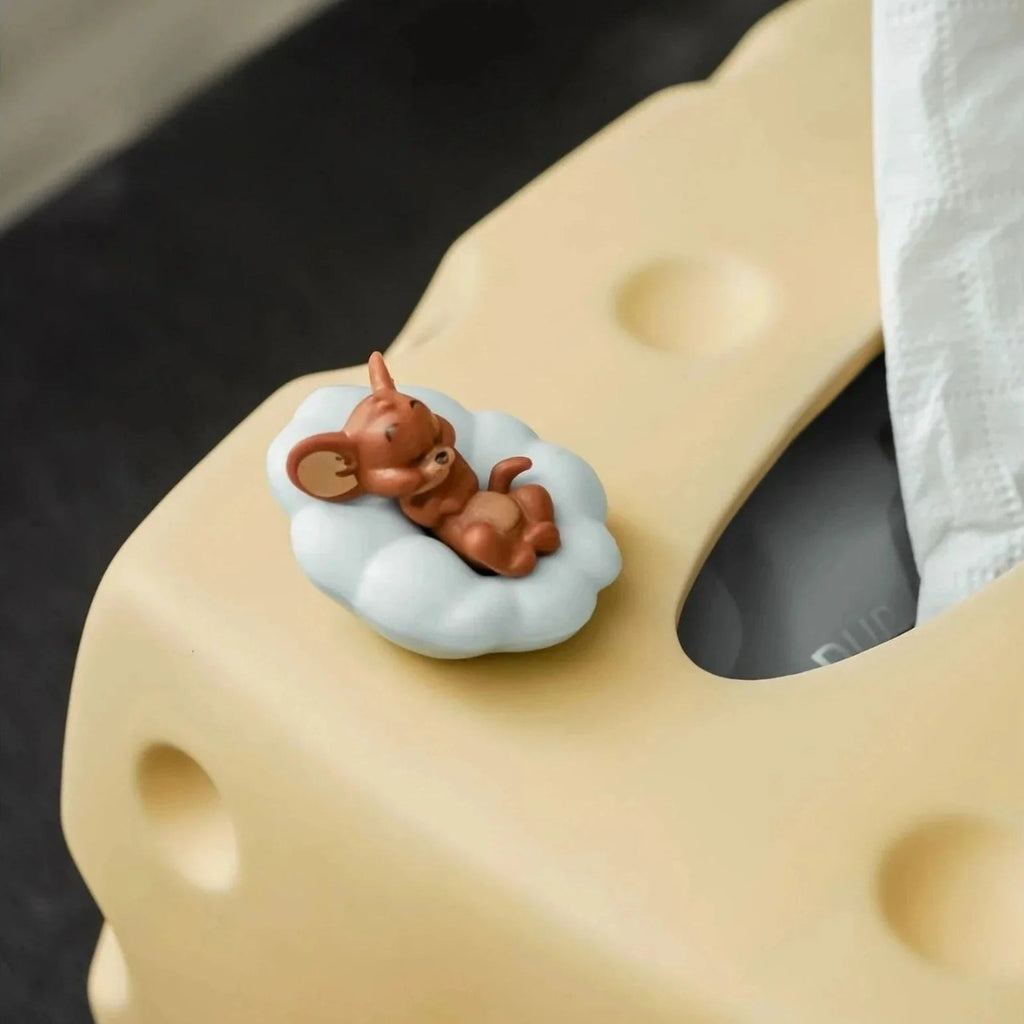 Playful Cheese Shaped Ceramic Tissue Box | Modern Accent