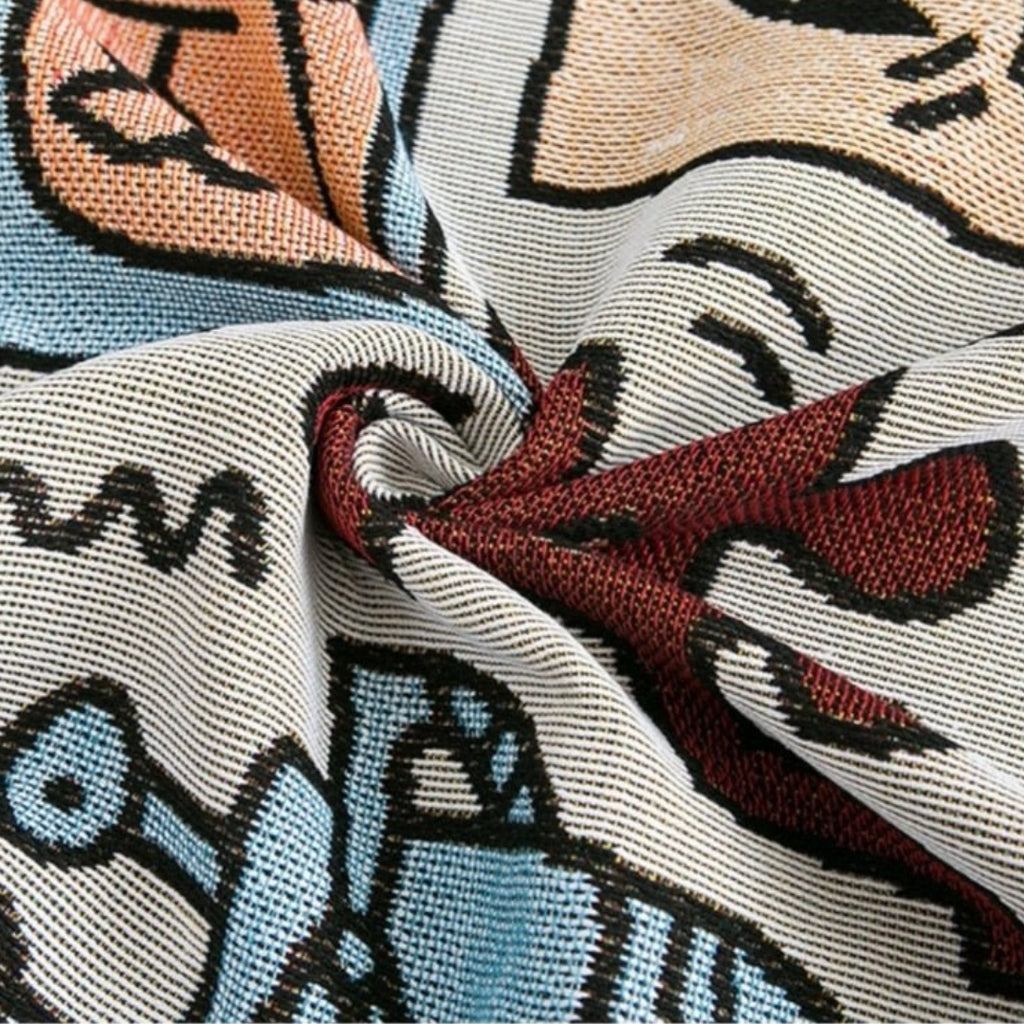 Iconic Keith Haring Jigsaw Throw Blanket for Interior Decor