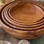 Artisan Nesting Wooden Bowl Collection | 5 Piece Set Serving
