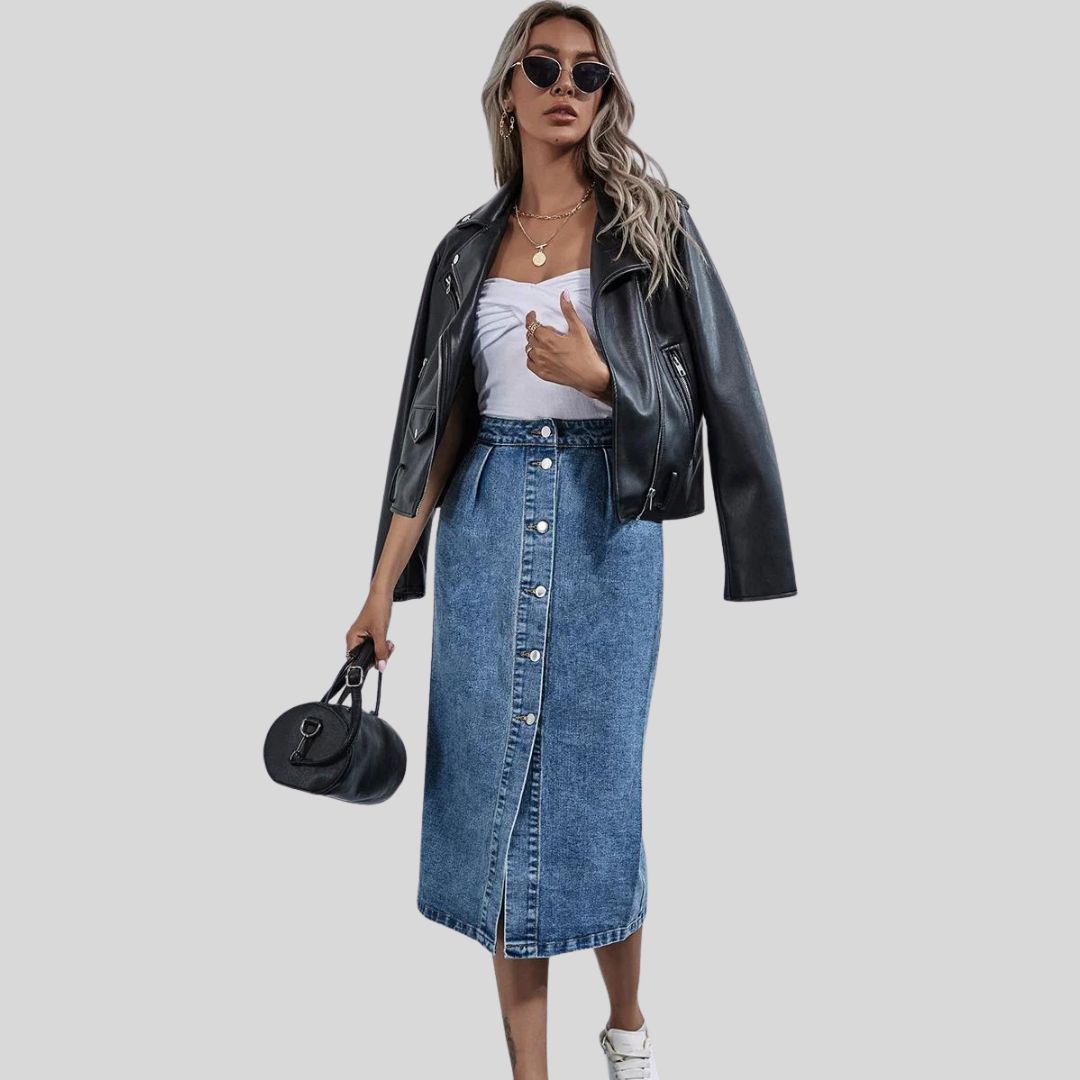Women’s Chic Midi Skirt – Everyday Denim Style