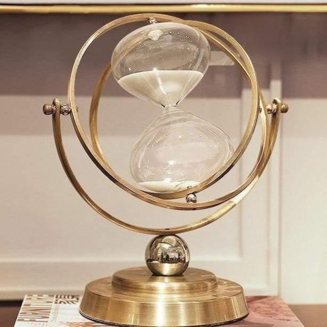 Elegant Metal Hourglass for Refined Living Room Decor Accent Big (28 x 24 cm)