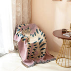 Whimsical Pink Cat Sofa Blanket Accent for Modern Homes