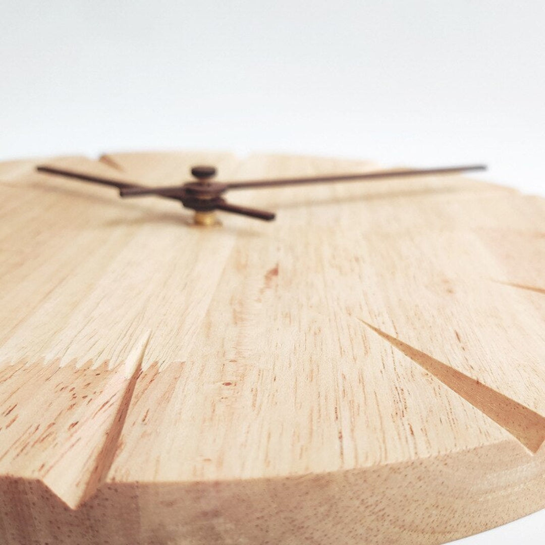 Silent Wooden Wall Clock | Contemporary Home Accent Decor