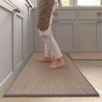 Classic Non Slip Kitchen Mat Set for Comfortable Daily Use Khaki