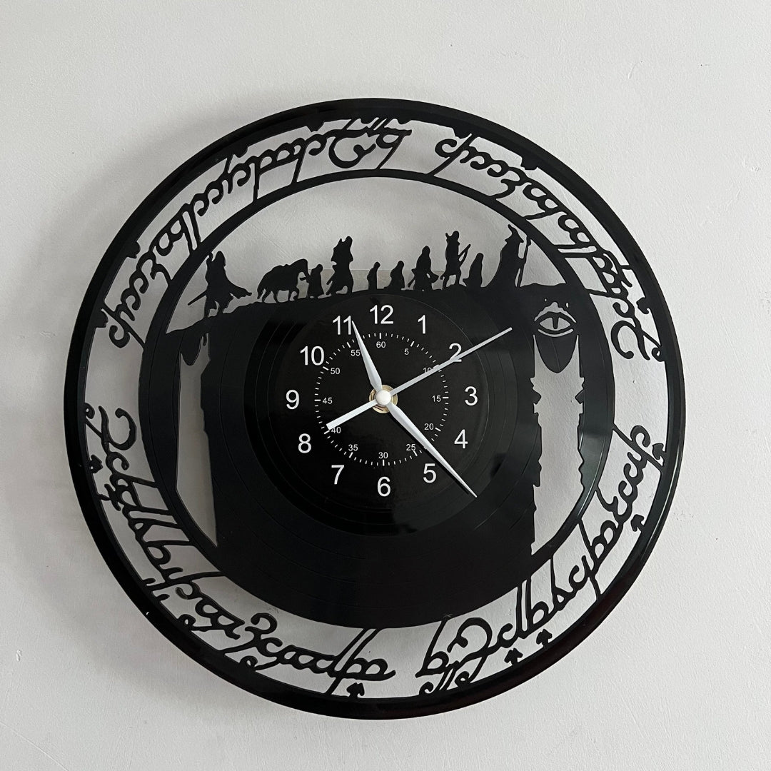Iconic Legends Silent Vinyl Wall Clock for Vintage Decor Black