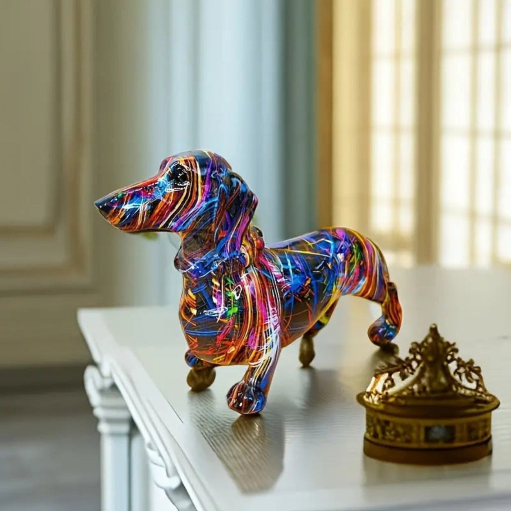 Sculptural Dachshund Dog Figurine | Artistic Home Decor