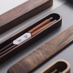 Handcrafted Walnut Wood Chopsticks with Decorative Wire