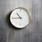 Clean Design Wall Clock with Elegant Wood Accent Details