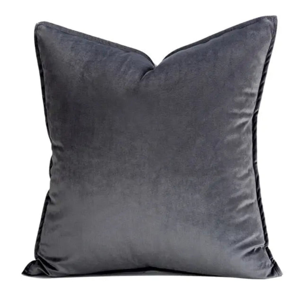 Premium Cushion Cover | Tailored Edge Sofa Pillow Decor Dark Gray