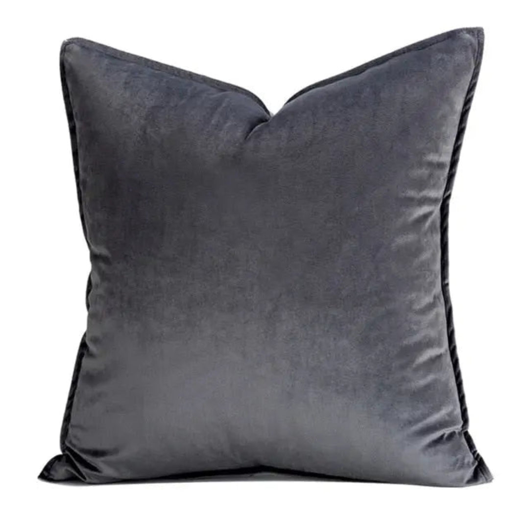 Premium Cushion Cover | Tailored Edge Sofa Pillow Decor Dark Gray