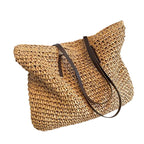 Women’s Spacious Beach Tote Bag – Effortless Summer Style Khaki