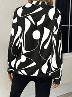 Women’s Abstract Print Long Sleeve Blouse