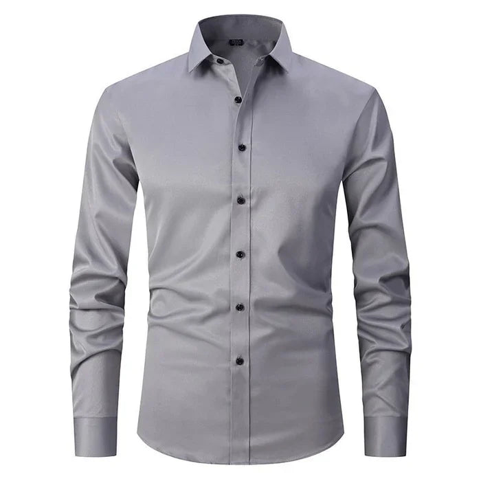 Men’s Comfortable Wrinkle-Resistant Button-Up Shirt Gray