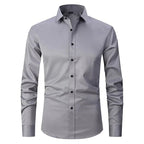 Men’s Comfortable Wrinkle-Resistant Button-Up Shirt Gray